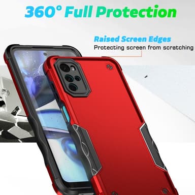 SKALO Motorola Moto G22 Shockproof Armor Hybrid Skal - Turkos