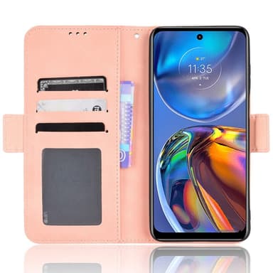 SKALO Motorola Moto E32/E32s 6-FACK Plånboksfodral - Rosa