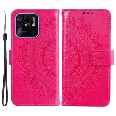 SKALO Xiaomi Redmi 10C Mandala Plånboksfodral - Cerise