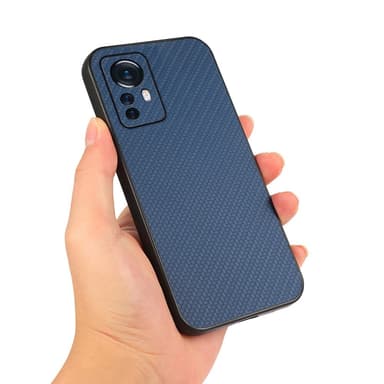 SKALO Xiaomi 12 Pro Carbon Fiber TPU-skal - Blå