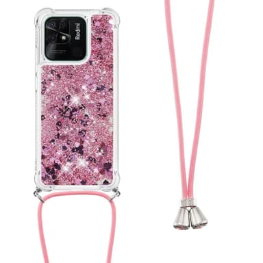 SKALO Xiaomi Redmi 10C Kvicksand Glitter Mobilhalsband - Roséguld