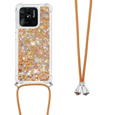 SKALO Xiaomi Redmi 10C Kvicksand Glitter Mobilhalsband - Guld