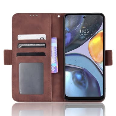 SKALO Motorola Moto G22 6-FACK Plånboksfodral - Brun