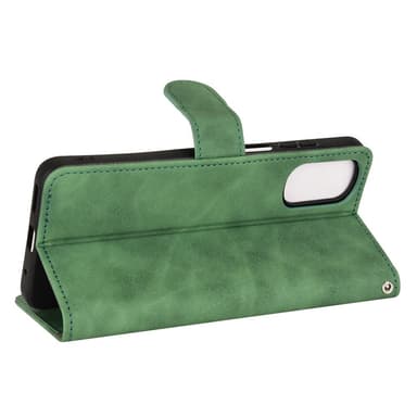 SKALO Motorola Moto E32/E32s Matt PU-Läder Plånboksfodral - Grön