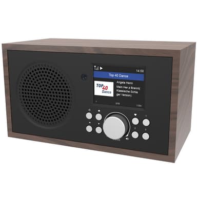 Internet-radio Trä/Svart WiFi Klocka alarm