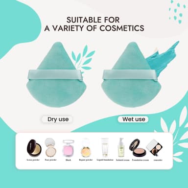 Makeup Puff Sponge Powder Puff Triangel Dry Puff Makeup Tool Grön