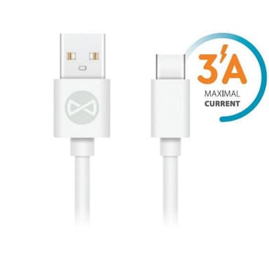 Forever kabel USB - USB-C 1,0 m 3A, Vit