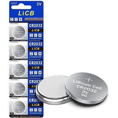 CR2032/3V, knappcellsbatteri, litium, 5-pack