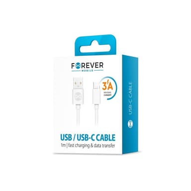 Forever kabel USB - USB-C 1,0 m 3A, Vit