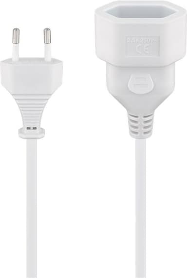 Goobay Förlängningskabel Europlug, 5 m, vit