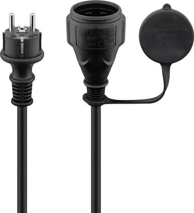 Goobay Strömkabel utomhus, 10 m, svart