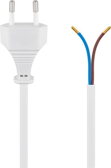 Goobay Kabel med euro-kontakt för montering, 1,5 m, vit