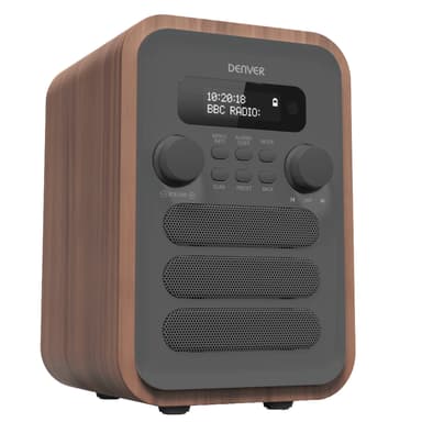 Denver FM/DAB+ Radio Bluetooth Trä/grå