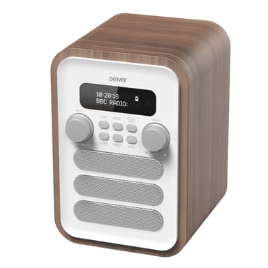 Denver FM/DAB+ Radio Bluetooth Trä/Vit