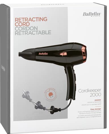 BaByliss Cordkeeper 2000 hårfön D373E