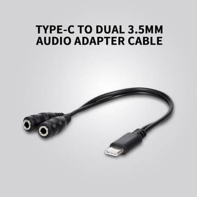 Usb-C hane till dubbel 3,5 mm hona Audio Splitter AUX hörlur