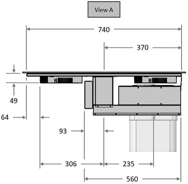 Witt Induktionshäll med fläkt WEP78FS2W (78cm)