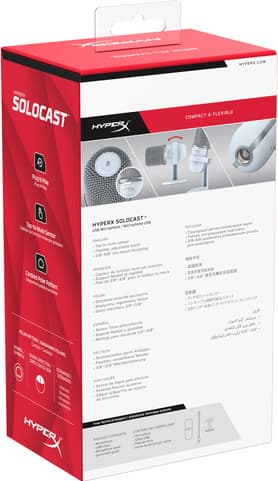 HyperX SoloCast USB kondensormikrofon (vit)