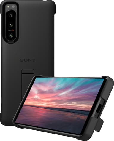 Sony Xperia 5 IV Style Cover med stativ (svart)