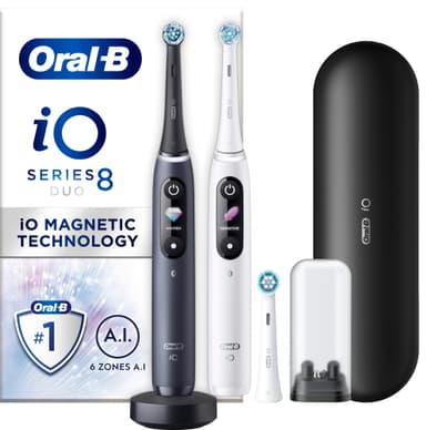 Oral-B iO 8 Duo eltandborstar 408918 (svartvita)