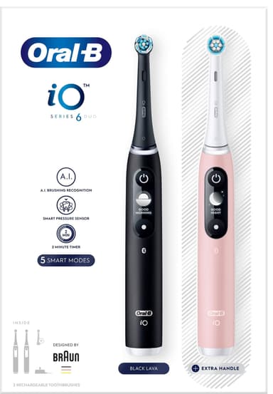 Oral-B iO 6s eltandborste 448877 duopack (svart/rosa)