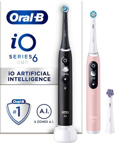 Oral-B iO 6s eltandborste 448877 duopack (svart/rosa)