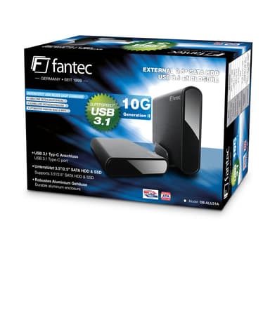 Fantec 2168 Hölje för lagringsenheter HDD- / SSD kabinett Svart 2.5/3.5"