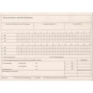 RNK Kontrollbok (enligt tyska trafikbestämmelser § 1 §