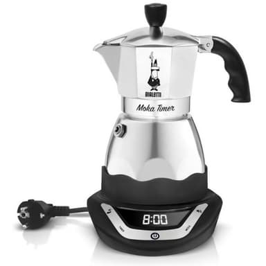 Espressomaskin Bialetti Moka Timer 6 Cup Svart, Silver
