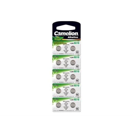 Camelion Knappcell Batterier AG10 / SR54 / LR54 - 10 pack