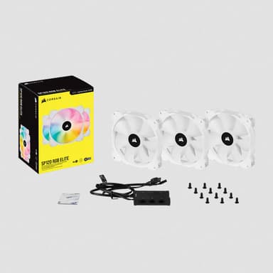 Corsair SP120 RGB ELITE Datorväska Fan 12 cm Vit 3 styck