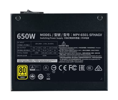 Cooler Master V650 SFX Gold strömförsörjningsenheter 650 W 24-pin ATX Svart