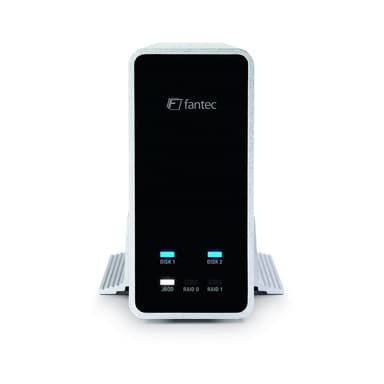 Fantec mobiRAID X2 HDD- / SSD kabinett Vit 2.5"
