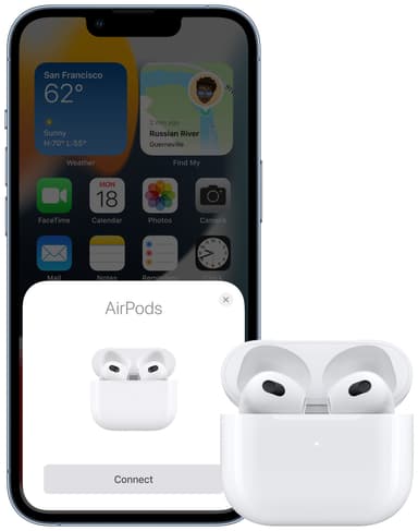 Apple AirPods 3:e gen (2022) trådlösa hörlurar med Lightning-fodral