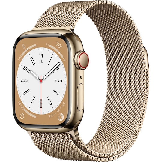 Apple Watch Series 8 45mm Cellular (gold stainless steel / gold milanese loop)