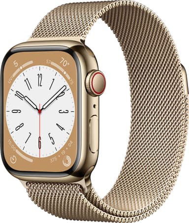 Apple Watch Series 8 45mm Cellular (gold stainless steel / gold milanese loop)