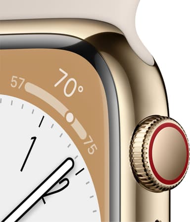 Apple Watch Series 8 41mm Cellular (gold stainless steel / starlight sport band)