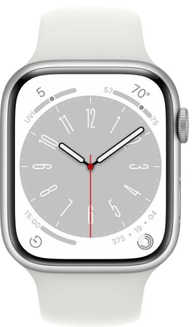 Apple Watch Series 8 45mm Cellular (silver alu. / white sport band)