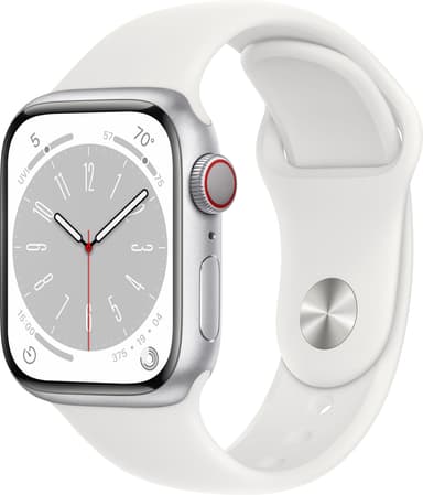 Apple Watch Series 8 41mm Cellular (silver alu. / white sport band)