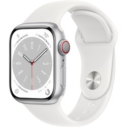 Apple Watch Series 8 41mm Cellular (silver alu. / white sport band)