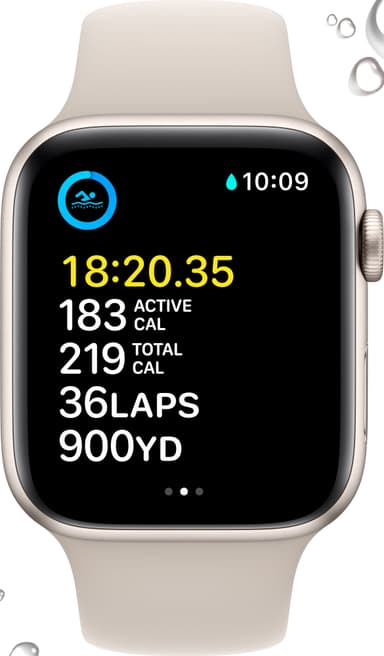 Apple Watch SE 2nd Gen 44 mm GPS (Starlight Alu/Starlight sport band)
