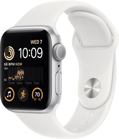 Apple Watch SE 2nd Gen 40 mm GPS (Silver Alu/White sport band)