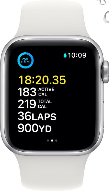Apple Watch SE 2nd Gen 40 mm GPS (Silver Alu/White sport band)
