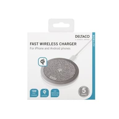 DELTACO trådlös snabbladdare 10W
