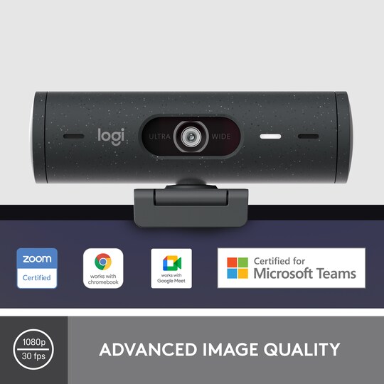 Logitech Brio 500 webbkamera (grafit)
