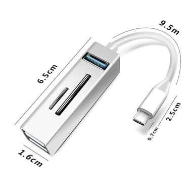 USB Typ-C till USB och Minneskortläsare