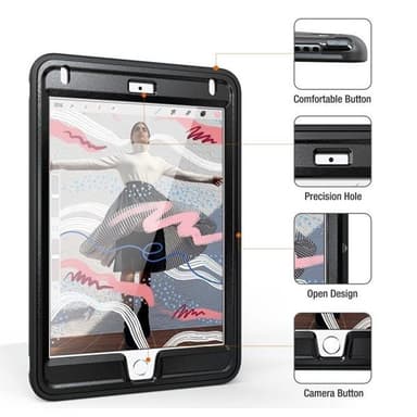 360 graders roterbart fodral till iPad mini 2019 & mini 4 Svart