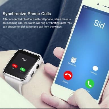 Aktivitetsklocka med Kamera Touch Screen Bluetooth iPhone / Android - Svart