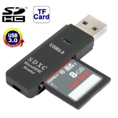 USB 3.0 kortläsare för Micro-SD och SD(HC)