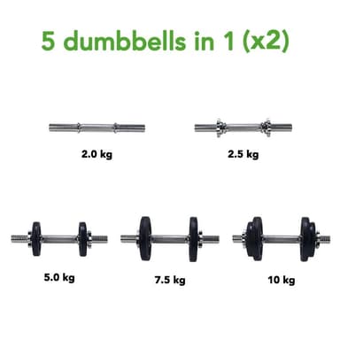 Tunturi Hantelset 20 kg Gjutjärn